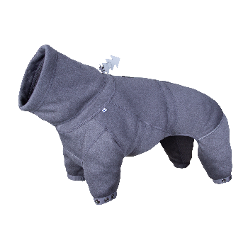 Hurtta Midlayer Overall Blackberry - Studioaufnahme seitlich, weicher Hundeoverall, Outlet bei AmbraPet