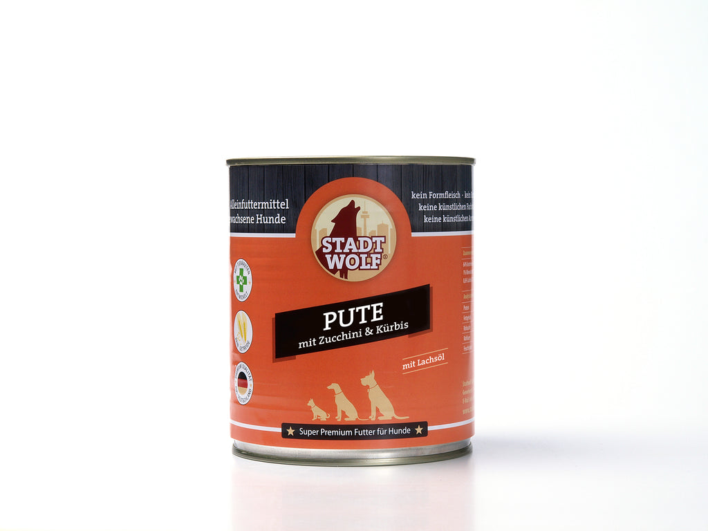 Stadtwolf Nassfutter mit Pute, 800g Dose, für Hunde – gesundes, hochwertiges Hundefutter bei AmbraPet